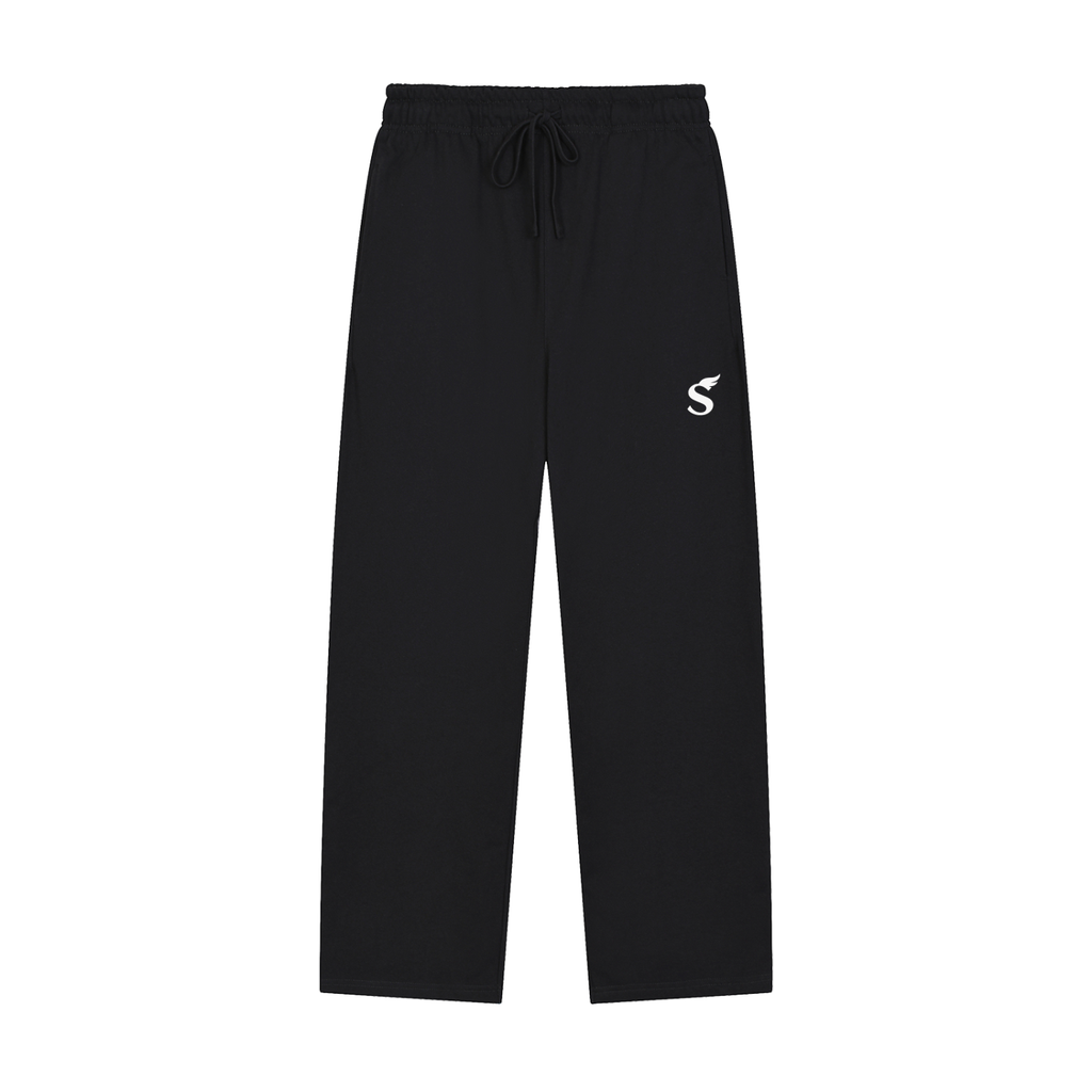 Solid Color Straight-Leg Sweatpants