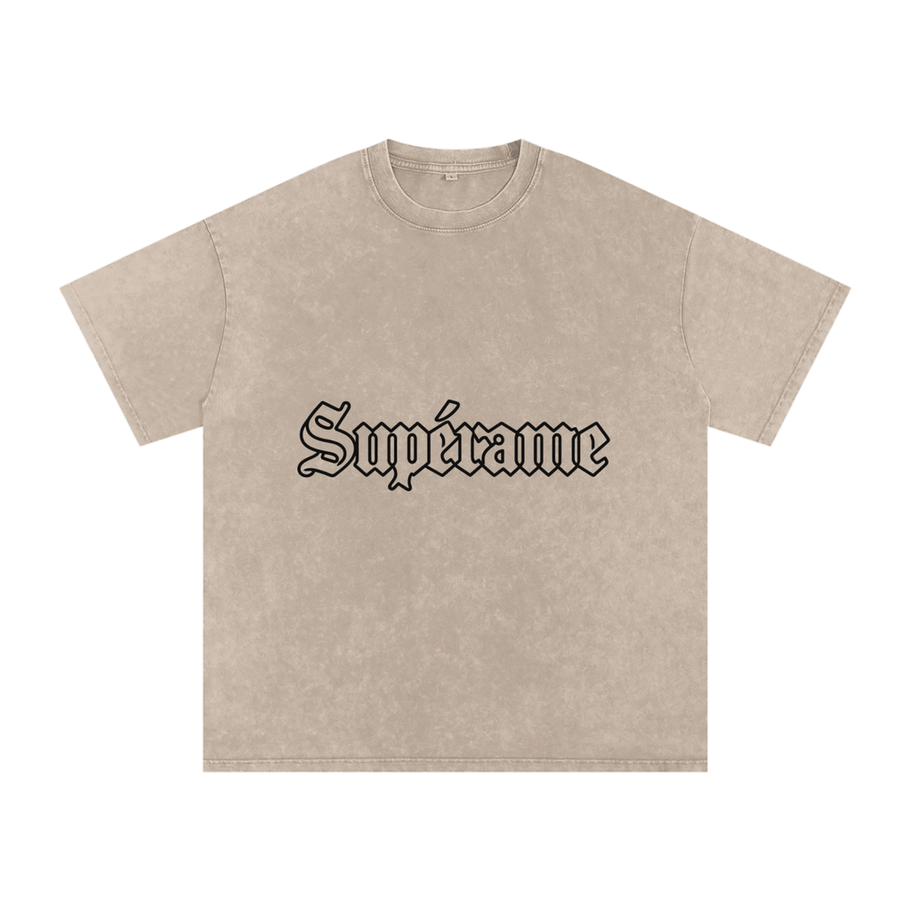 Snow Washed Oversized Cotton T-Shirt