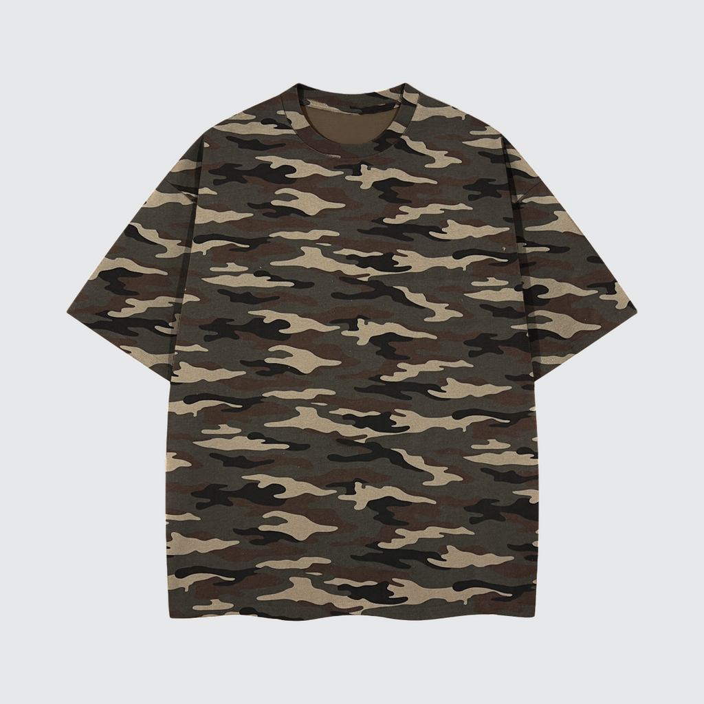 Unisex Heavyweight Cotton Camo Oversized T-Shirt (270GSM)