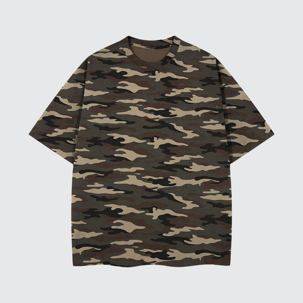 Unisex Heavyweight Cotton Camo Oversized T-Shirt (270GSM)
