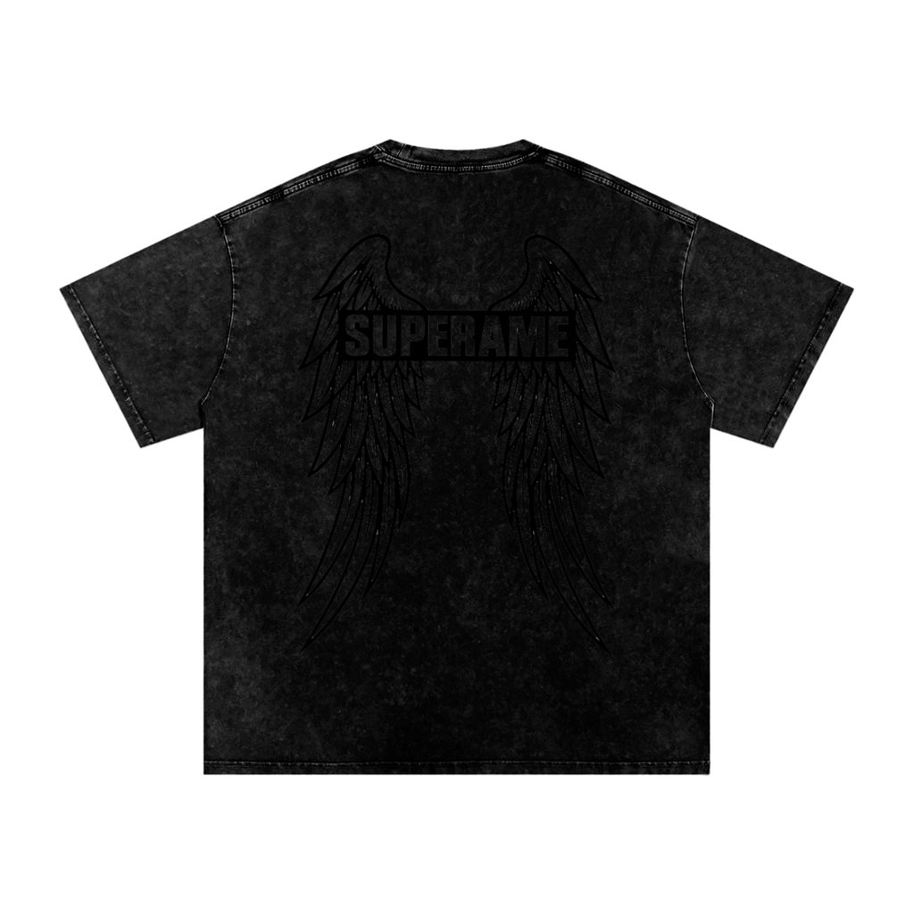 Snow Washed Oversized Cotton T-Shirt
