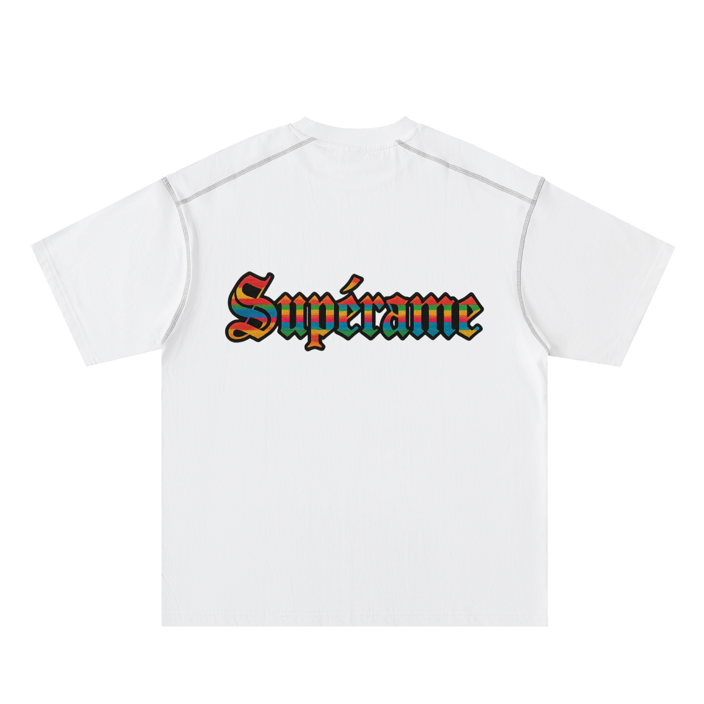 Oversized Contrast-Stitched Cotton Tee