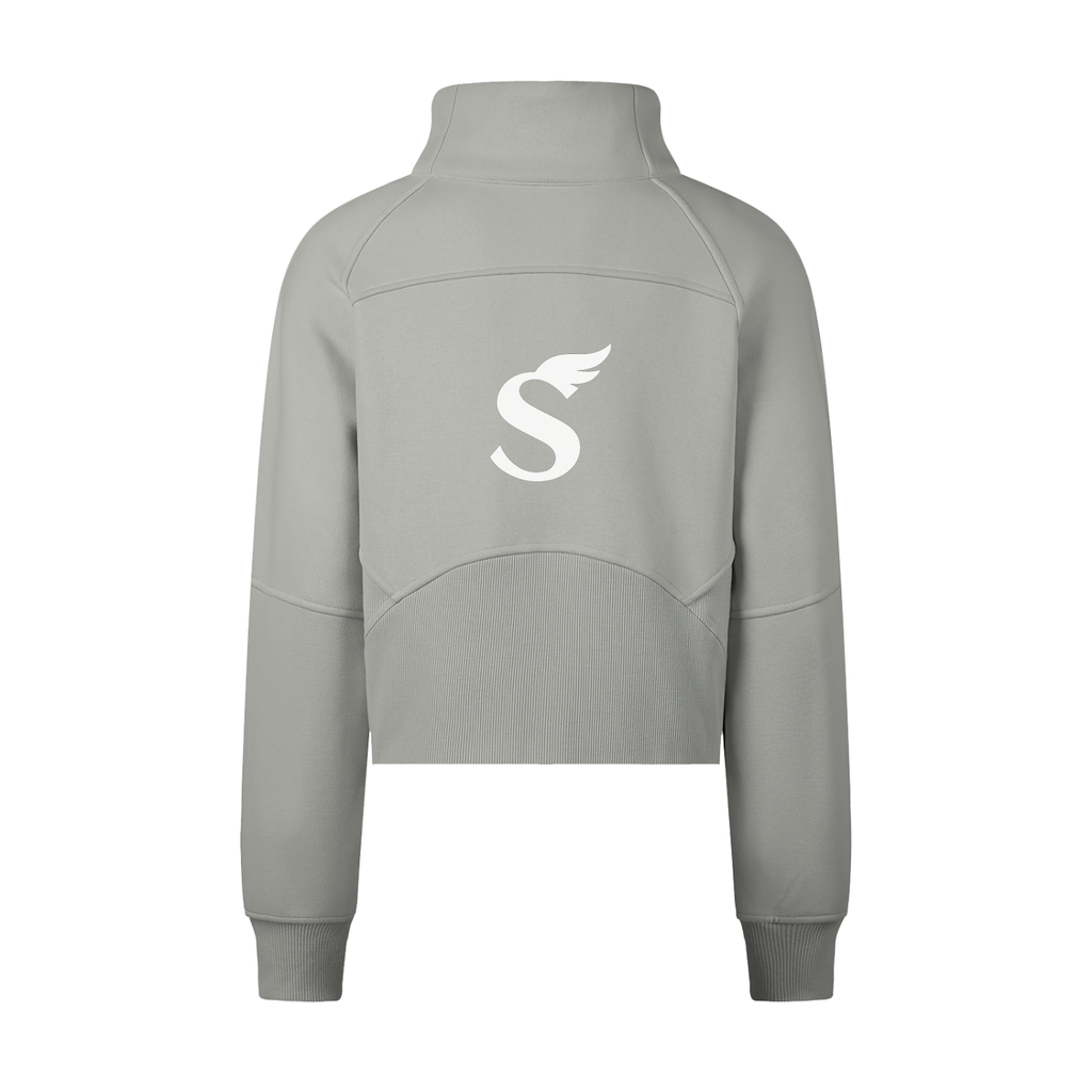 Cropped Half-Zip Sweatshirt