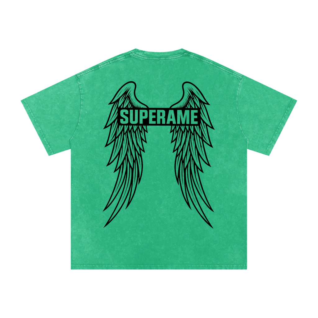 Snow Washed Oversized Cotton T-Shirt
