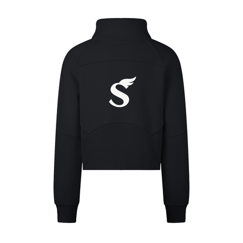 Cropped Half-Zip Sweatshirt