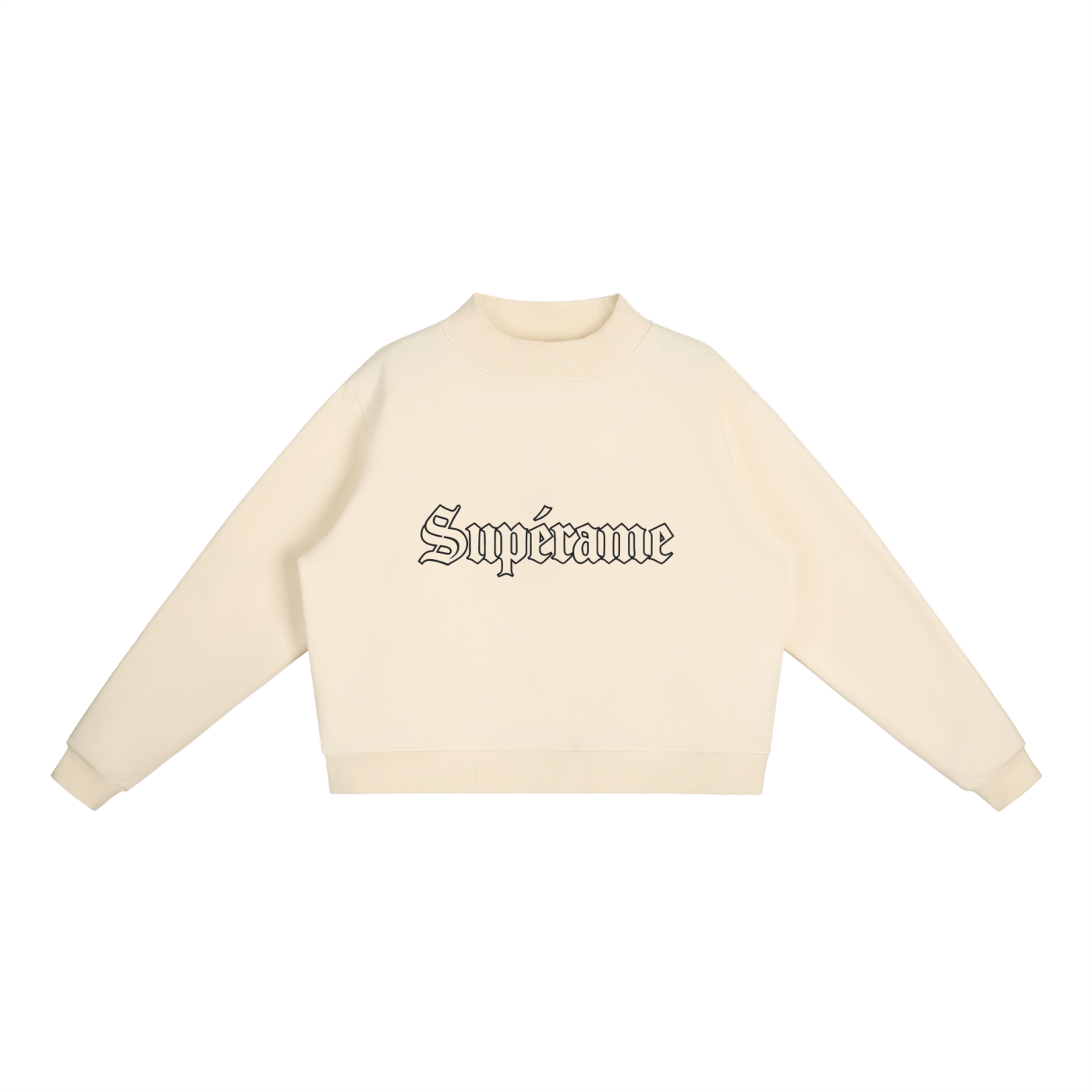 Essential Fleece Mock-Neck Crew Sweatshirt