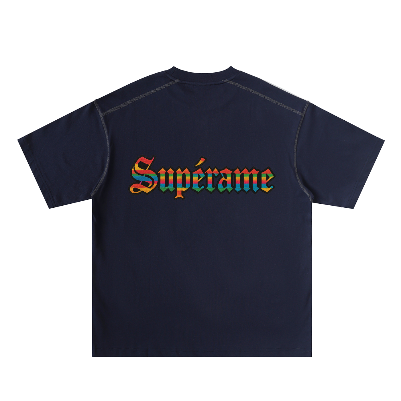 Oversized Contrast-Stitched Cotton Tee