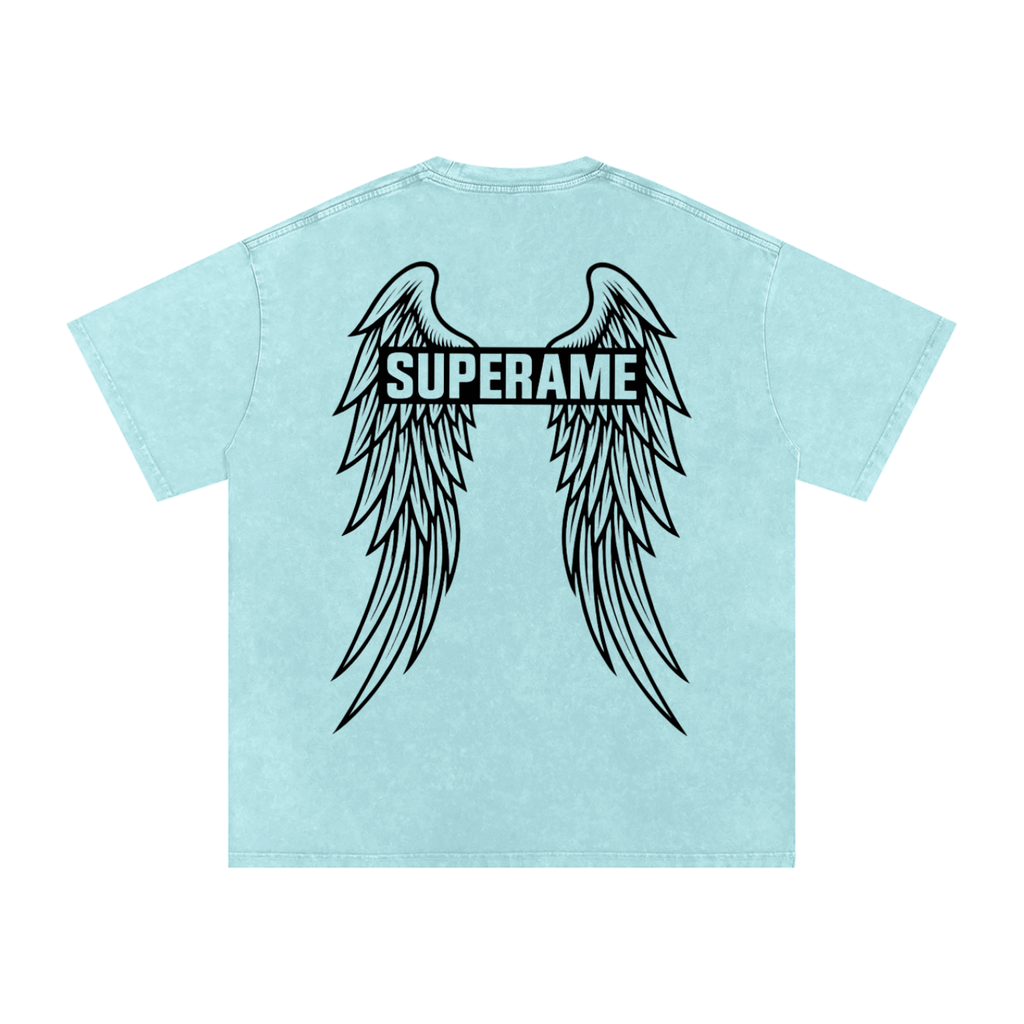 Snow Washed Oversized Cotton T-Shirt