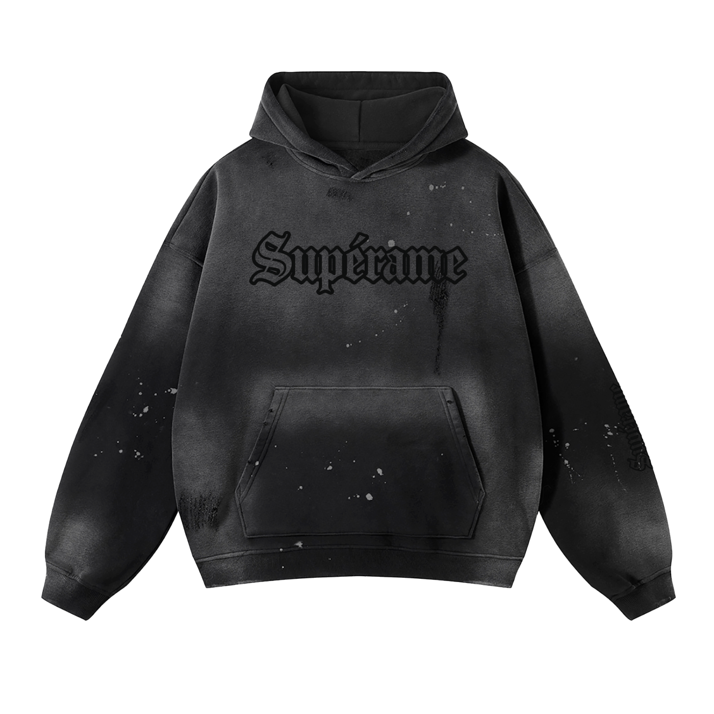 Zapata Vintage Washed Frayed Fleece Hoodie