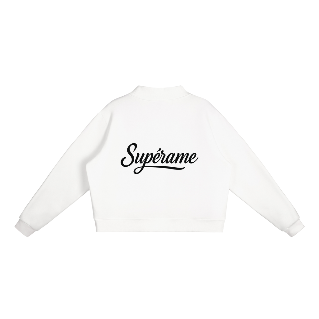 Essential Fleece Mock-Neck Crew Sweatshirt