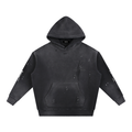 Vintage Washed Frayed Fleece Hoodie