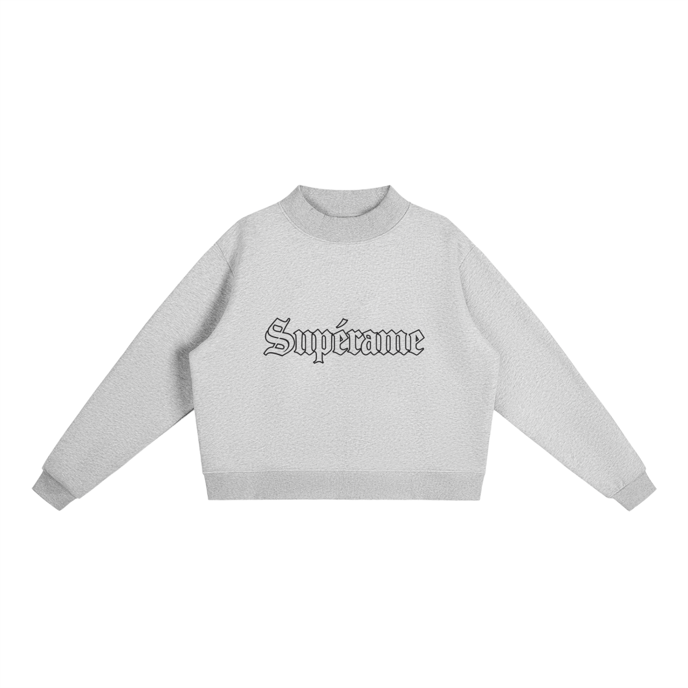 Essential Fleece Mock-Neck Crew Sweatshirt