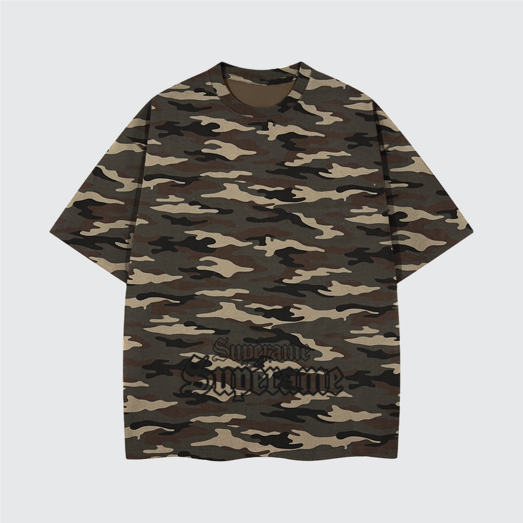 Unisex Heavyweight Cotton Camo Oversized T-Shirt (270GSM)