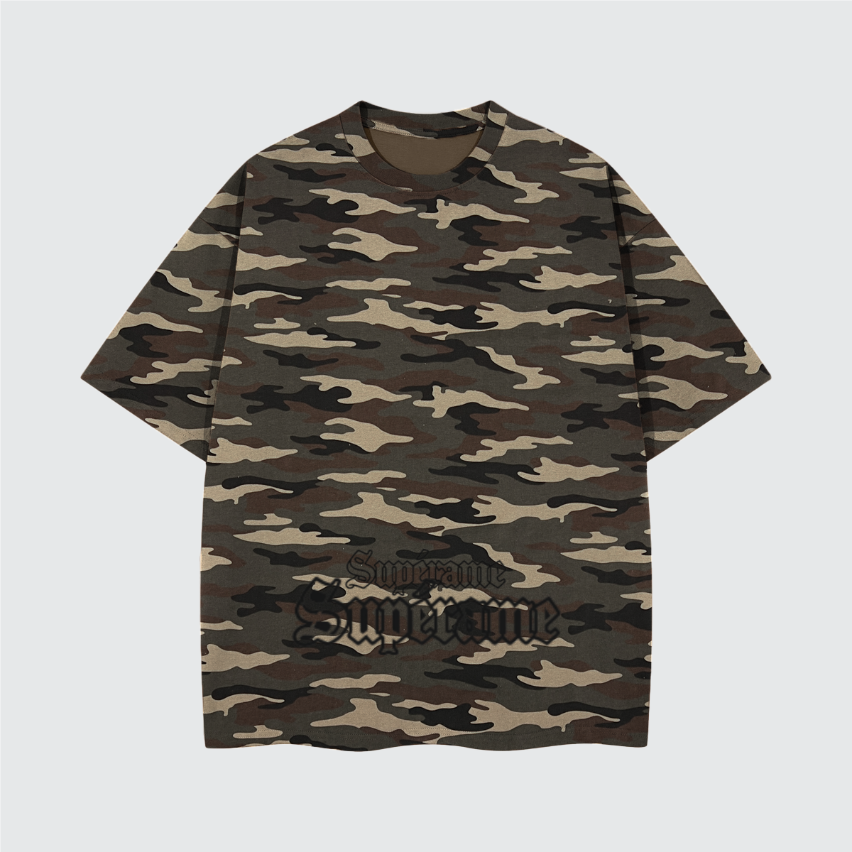 Unisex Heavyweight Cotton Camo Oversized T-Shirt (270GSM)