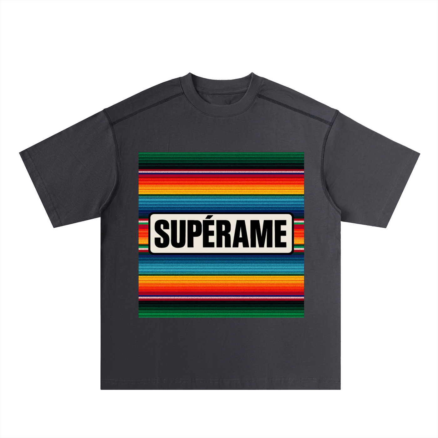 Oversized Contrast-Stitched Cotton Tee