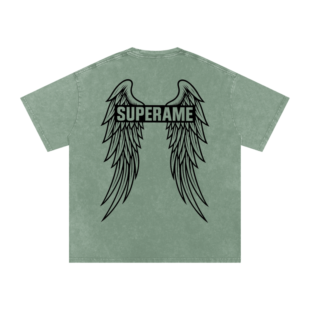 Snow Washed Oversized Cotton T-Shirt