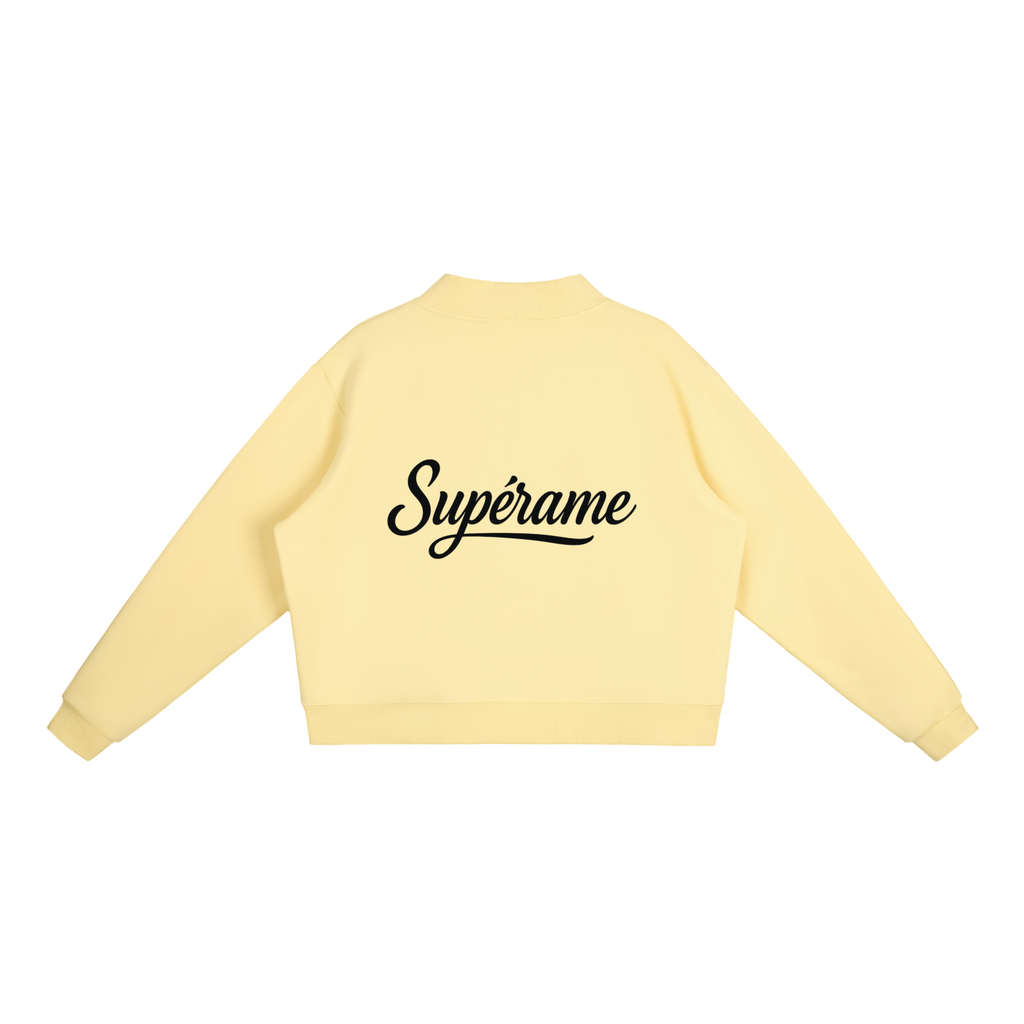 Essential Fleece Mock-Neck Crew Sweatshirt