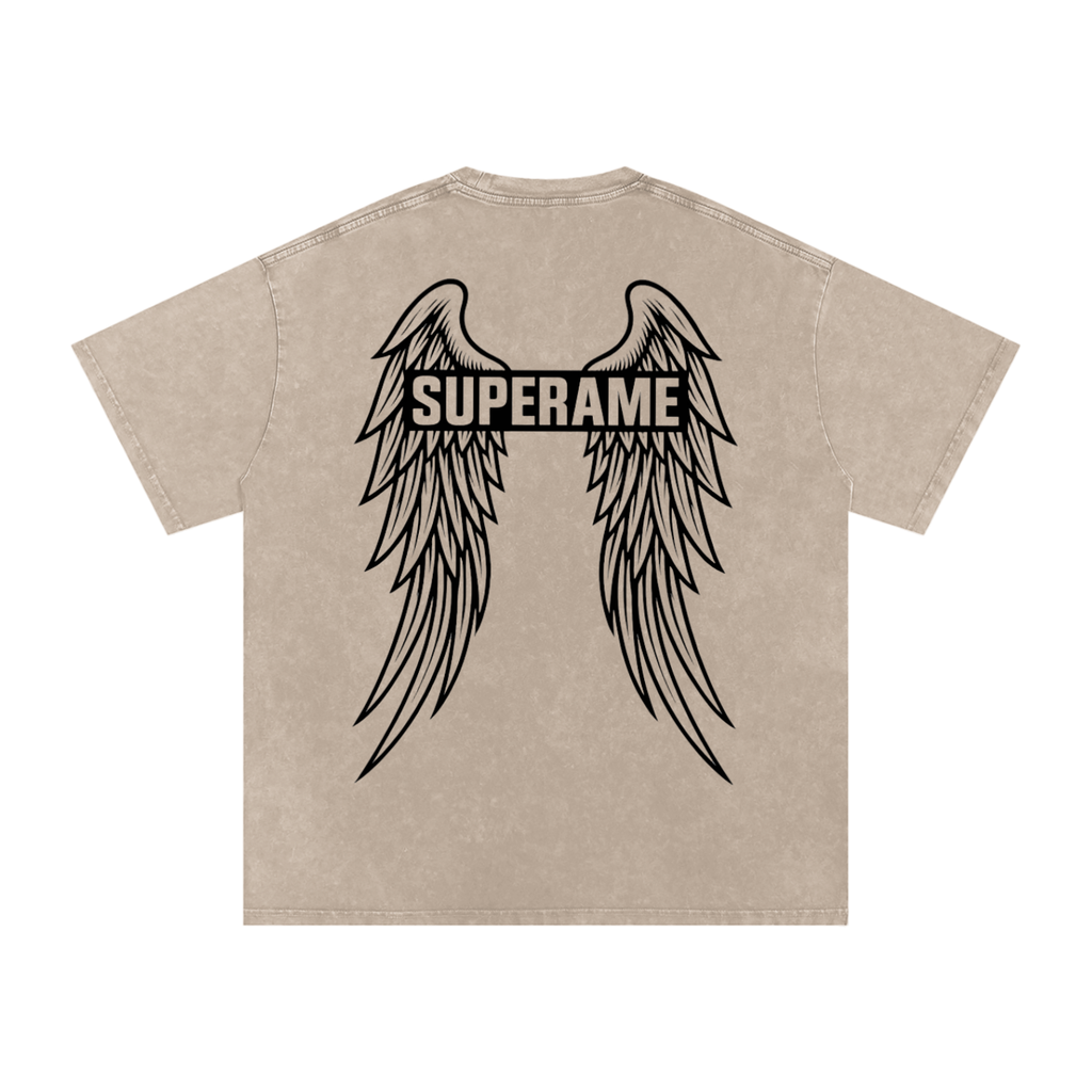 Snow Washed Oversized Cotton T-Shirt