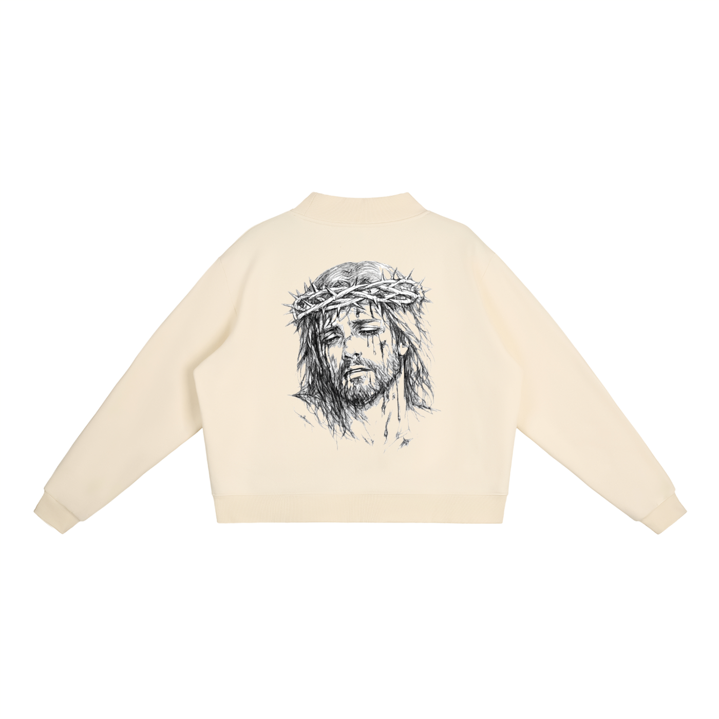 Essential Fleece Mock-Neck Crew Sweatshirt