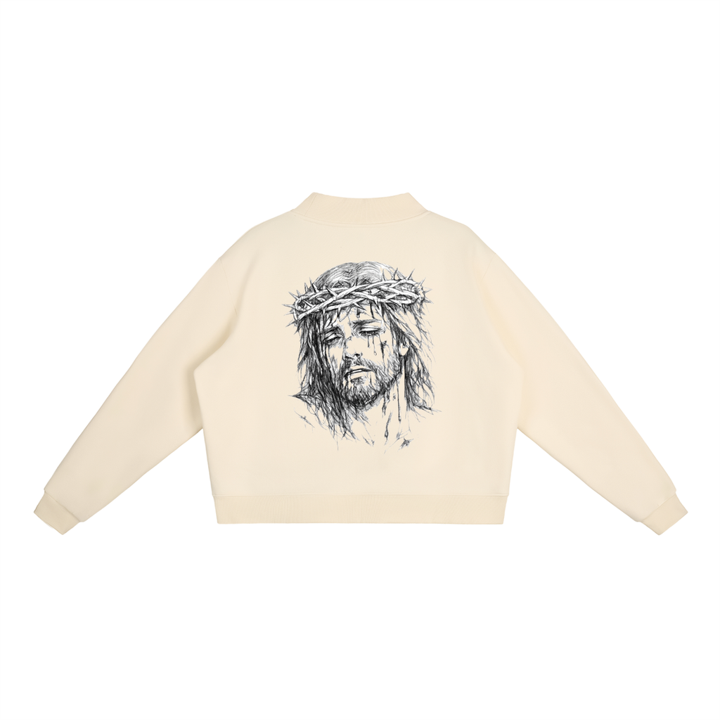 Essential Fleece Mock-Neck Crew Sweatshirt
