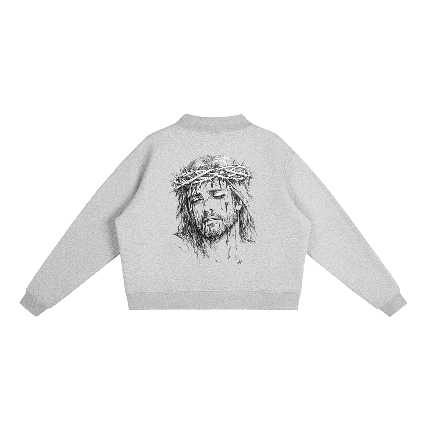 Essential Fleece Mock-Neck Crew Sweatshirt