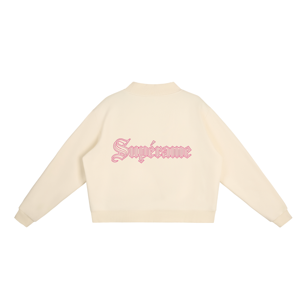 Essential Fleece Mock-Neck Crew Sweatshirt