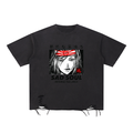Snow Washed Raw-Hem T-Shirt