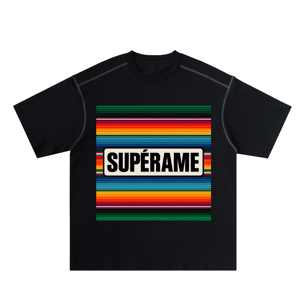 Oversized Contrast-Stitched Cotton Tee