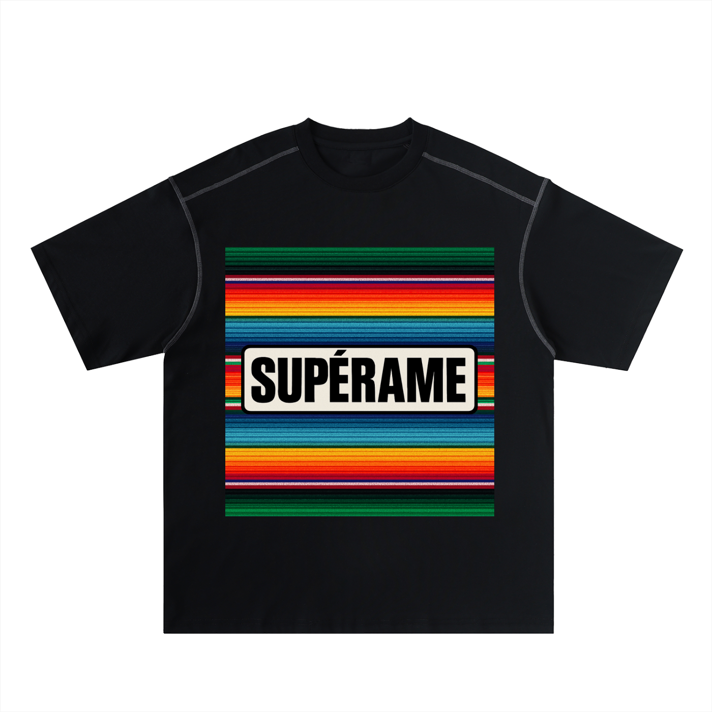 Oversized Contrast-Stitched Cotton Tee