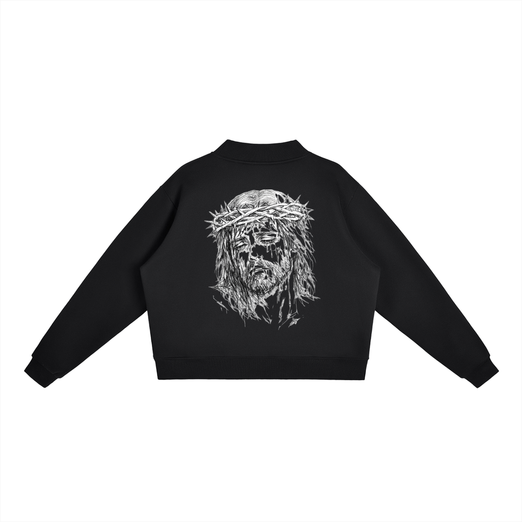 Essential Fleece Mock-Neck Crew Sweatshirt