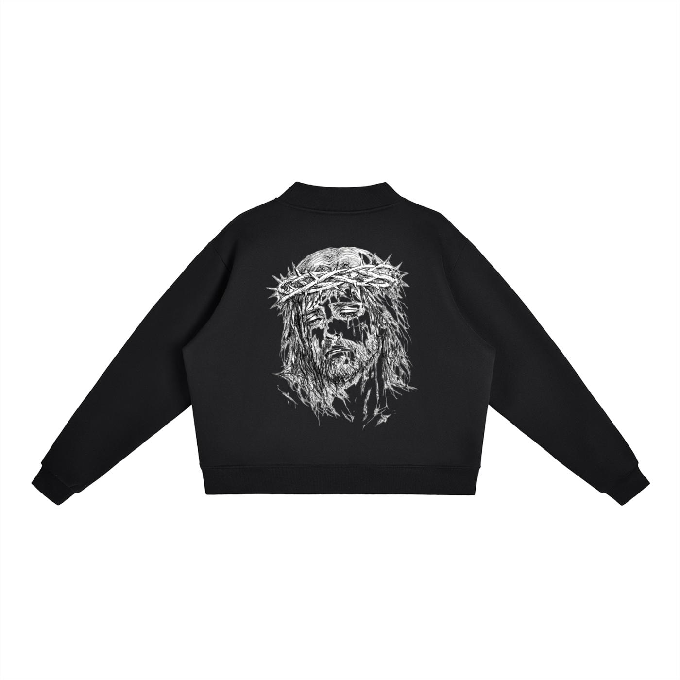 Essential Fleece Mock-Neck Crew Sweatshirt