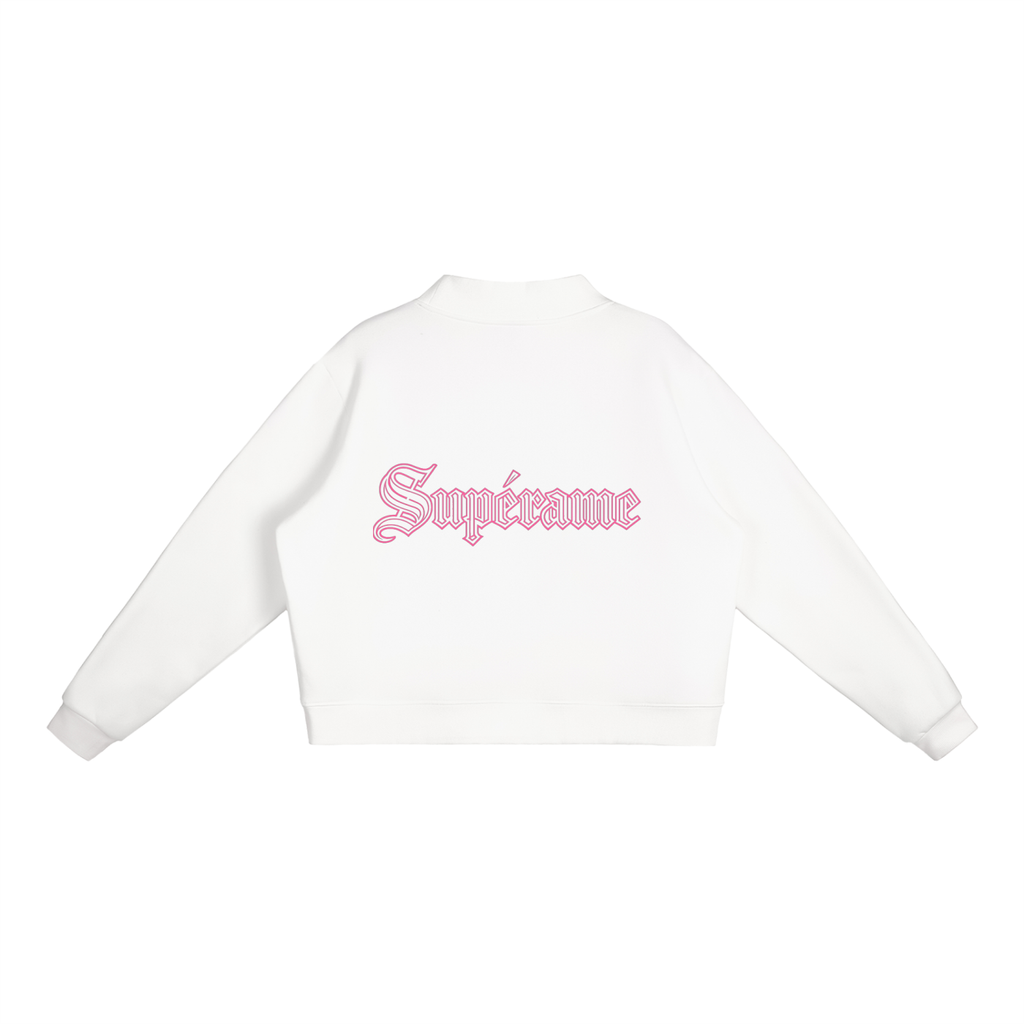 Essential Fleece Mock-Neck Crew Sweatshirt