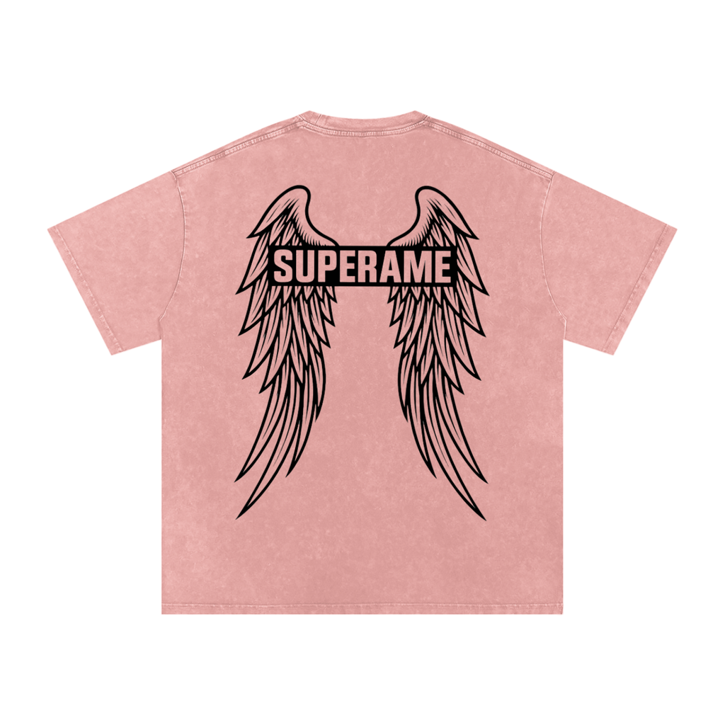 Snow Washed Oversized Cotton T-Shirt