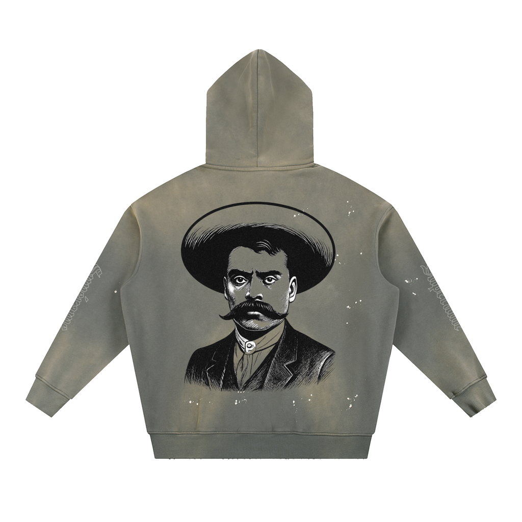 Vintage Washed Frayed Fleece Hoodie