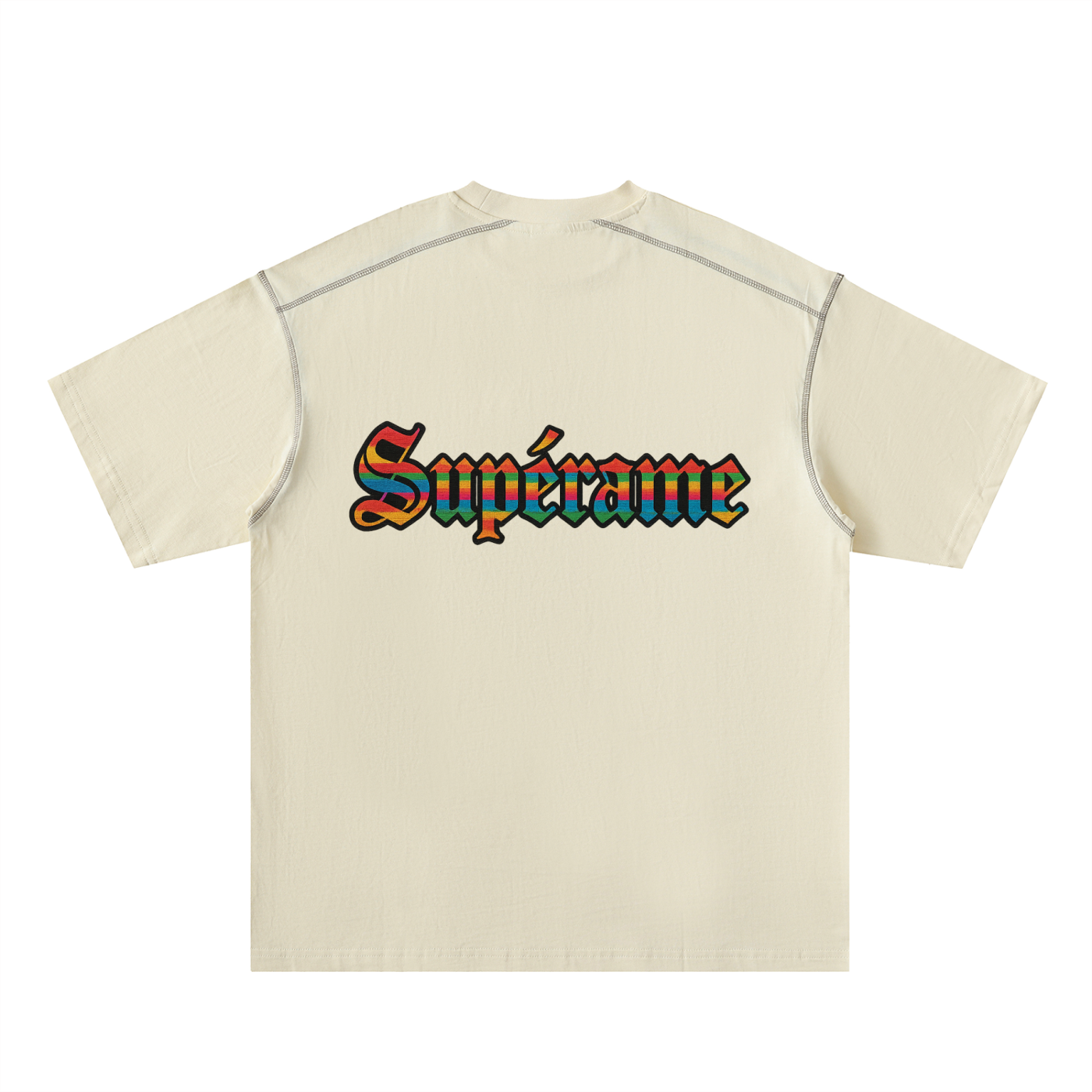 Oversized Contrast-Stitched Cotton Tee