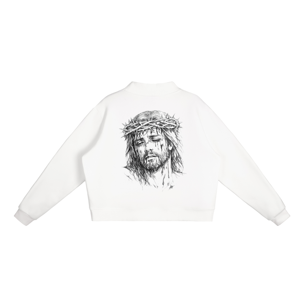 Essential Fleece Mock-Neck Crew Sweatshirt