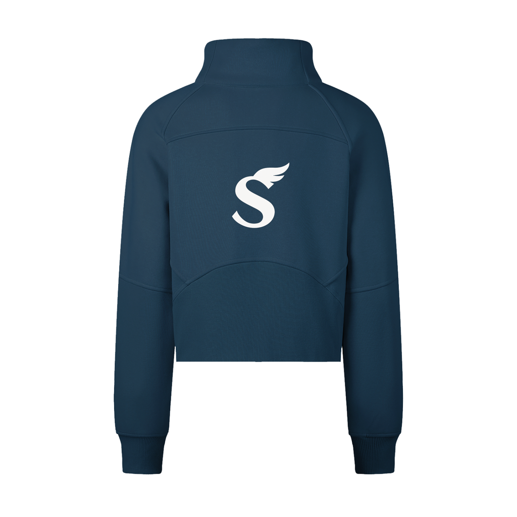 Cropped Half-Zip Sweatshirt