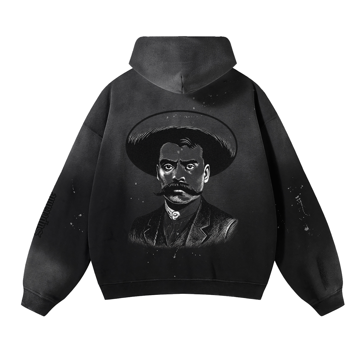 Zapata Vintage Washed Frayed Fleece Hoodie