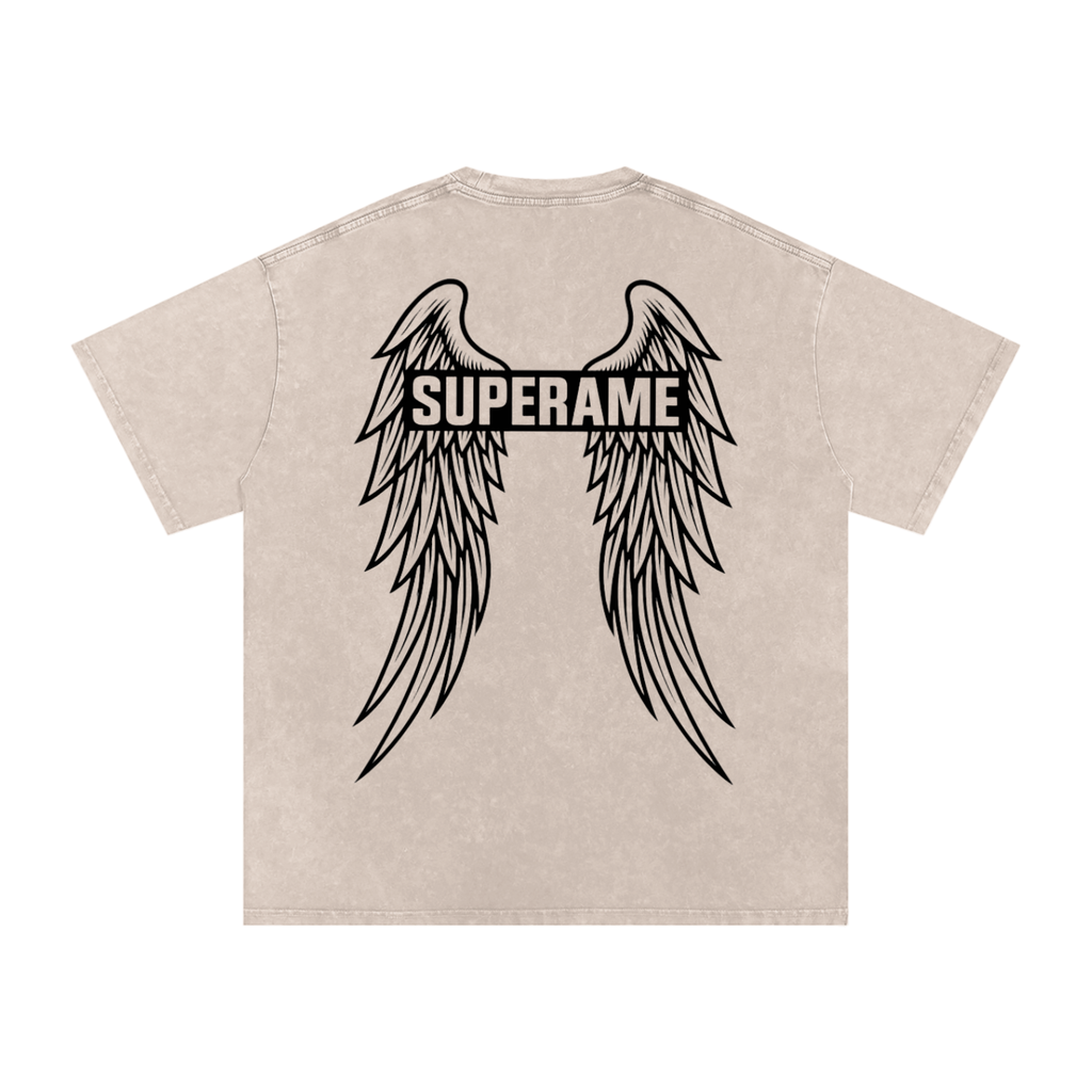 Snow Washed Oversized Cotton T-Shirt