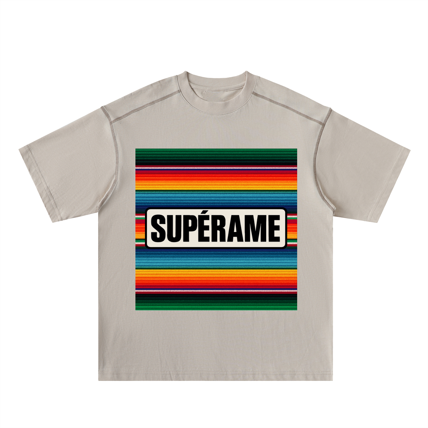Oversized Contrast-Stitched Cotton Tee