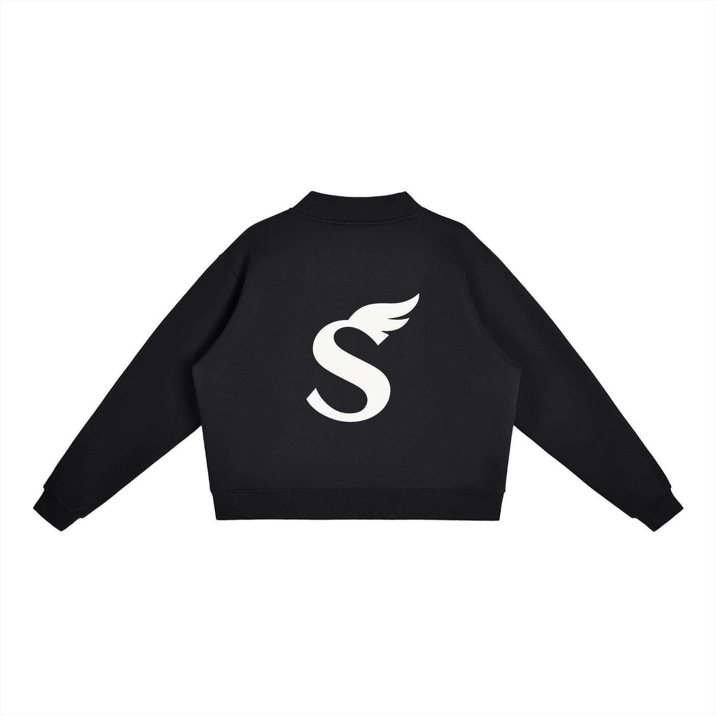 Essential Fleece Mock-Neck Crew Sweatshirt