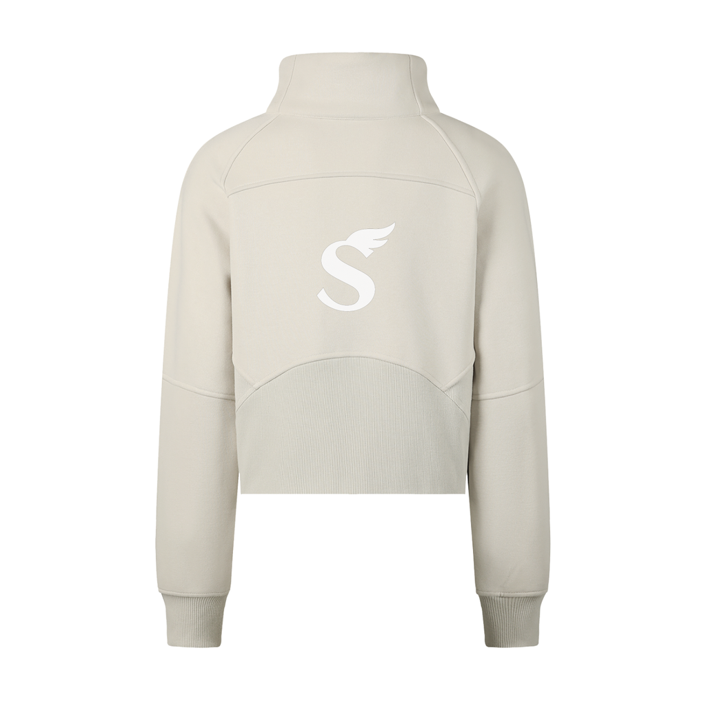 Cropped Half-Zip Sweatshirt