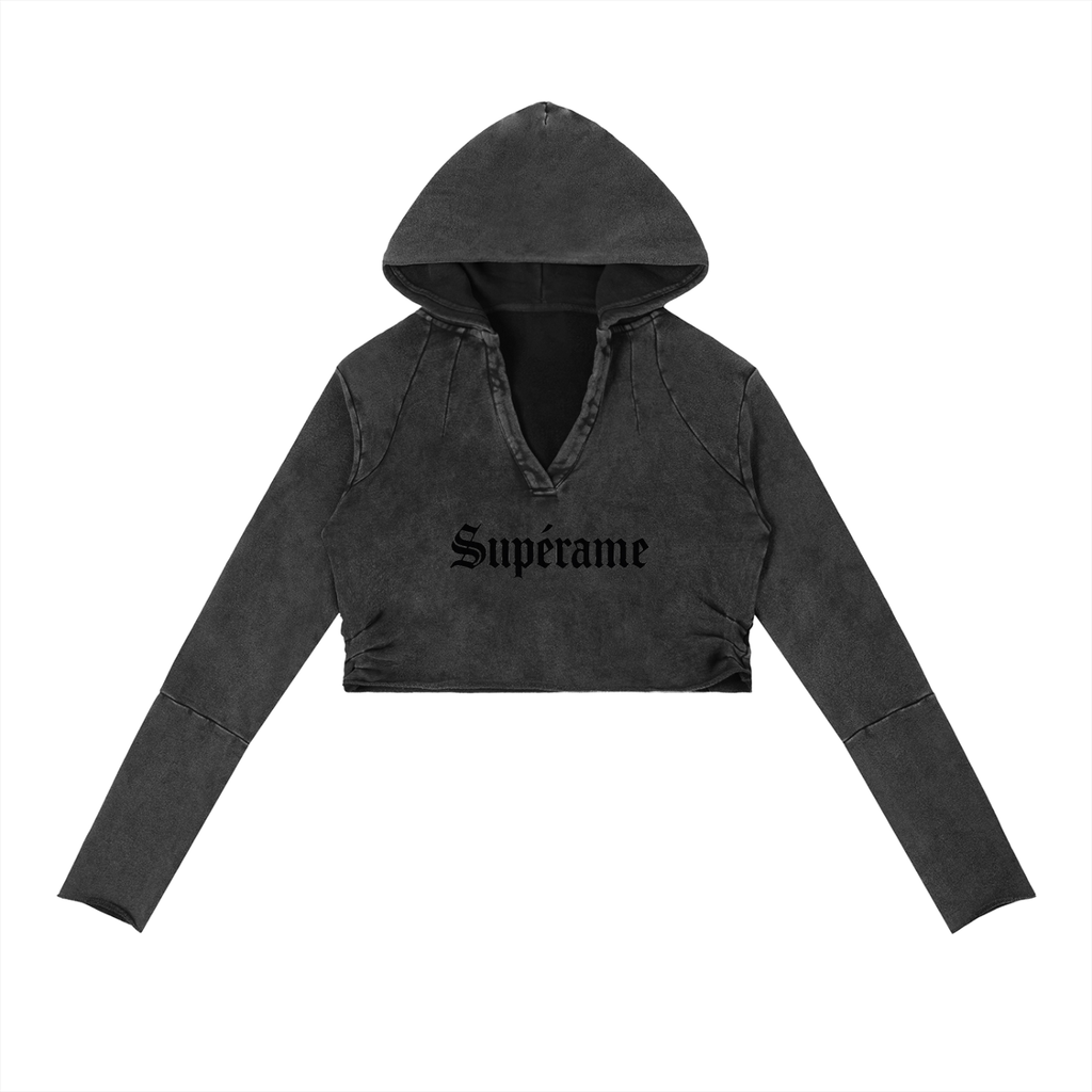 Vintage Washed Raw Edge Hoodie
