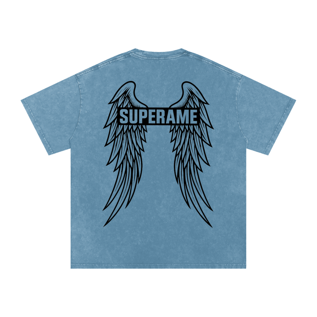 Snow Washed Oversized Cotton T-Shirt