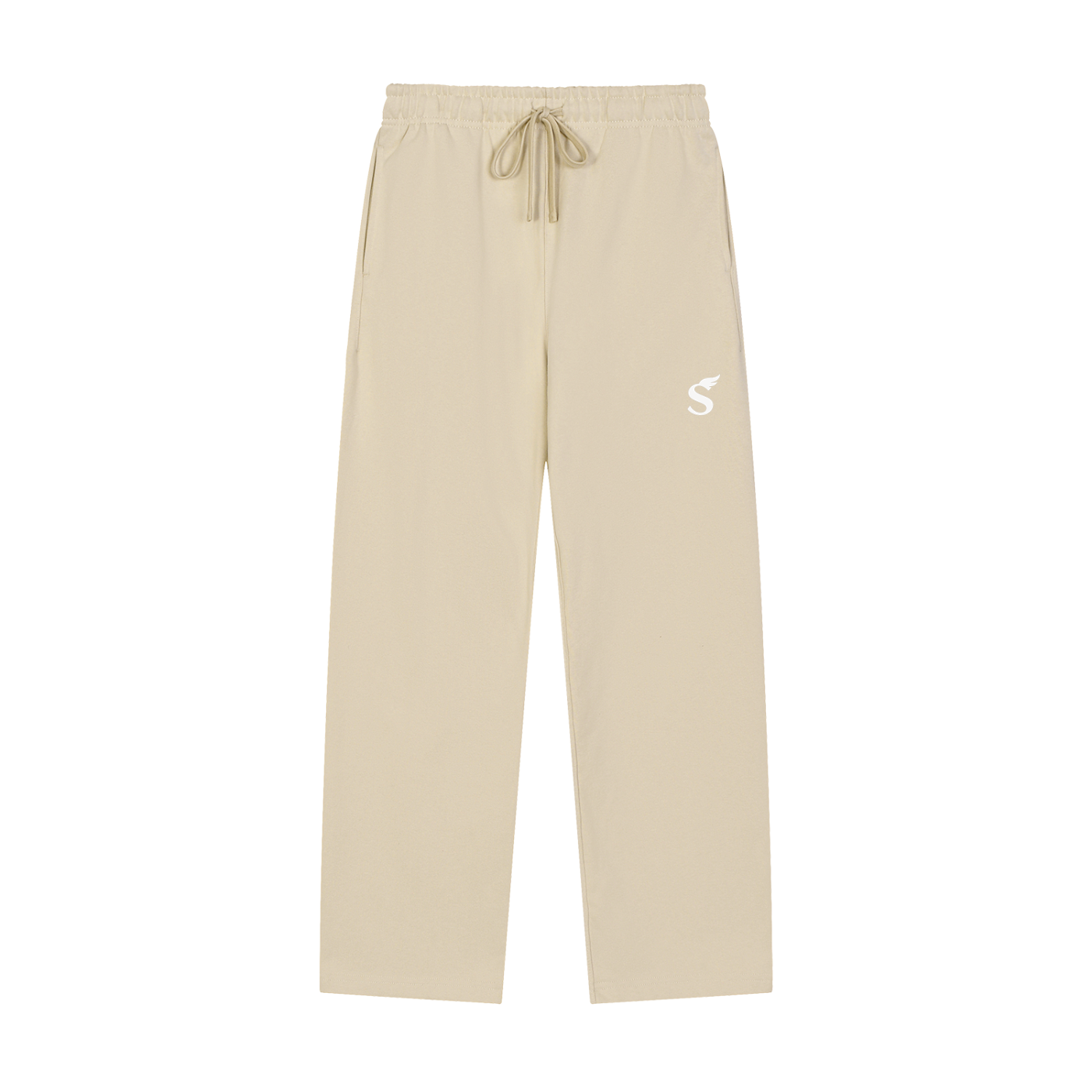 Solid Color Straight-Leg Sweatpants