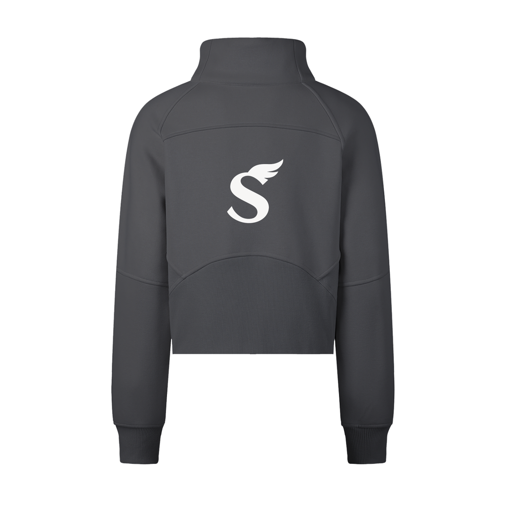 Cropped Half-Zip Sweatshirt