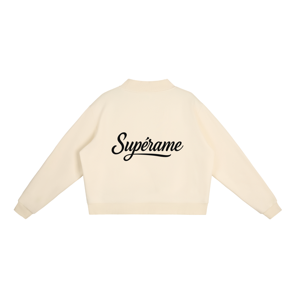 Essential Fleece Mock-Neck Crew Sweatshirt