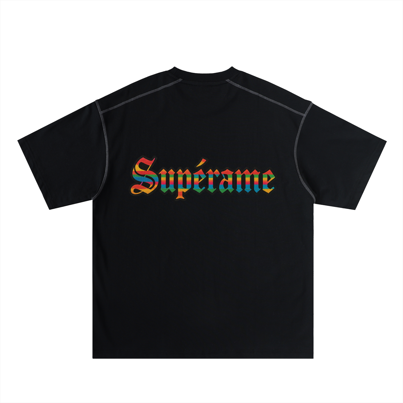 Oversized Contrast-Stitched Cotton Tee
