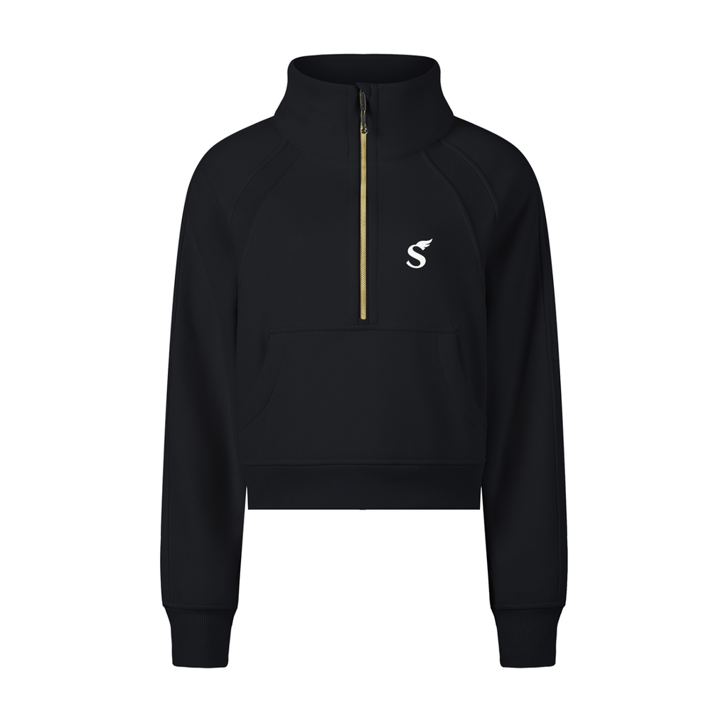 Cropped Half-Zip Sweatshirt
