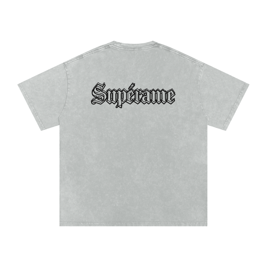 Snow Washed Oversized Cotton T-Shirt